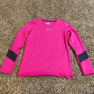 Under Armour Girls Long Sleeve Cold Gear Pink/Grey Size YLG